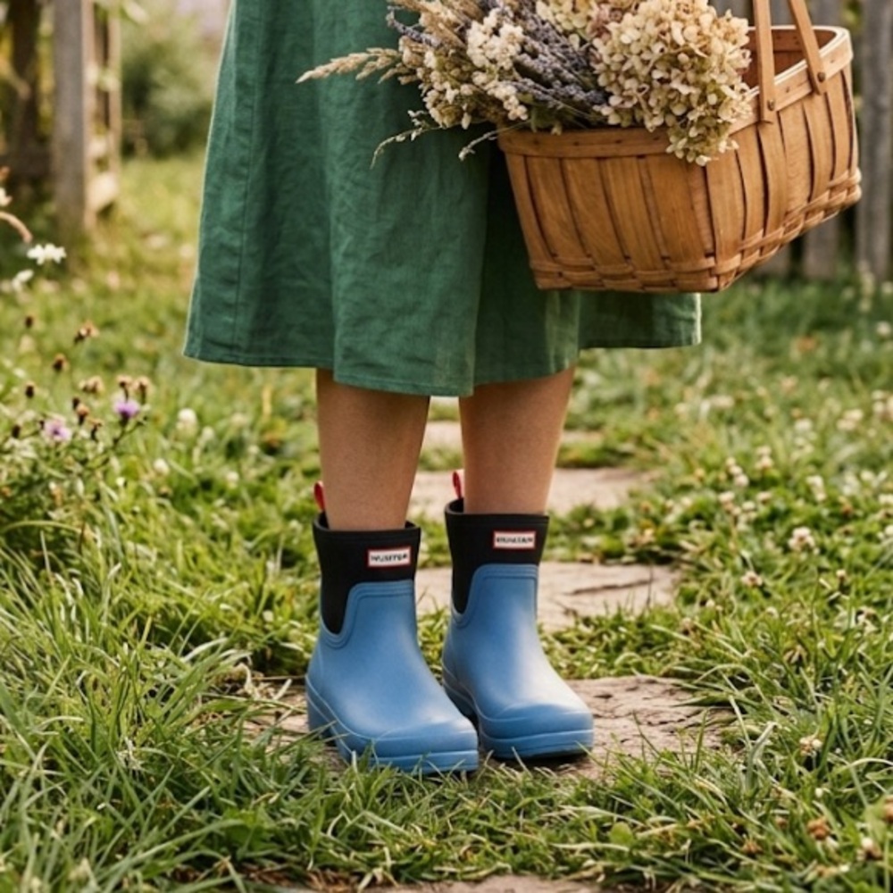 Hunter women’s short neoprene play Chelsea rain boots